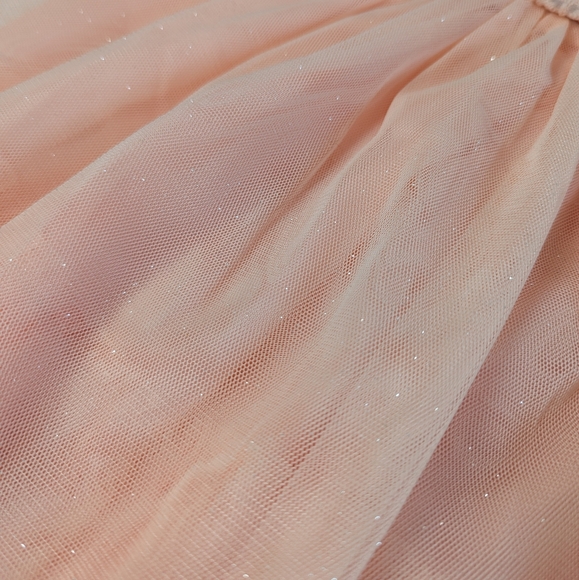 4/$15 18-24M George Sparkle and Lace Tulle Dress Shirt Sleeve Wedding Peach Pink - Picture 4 of 7